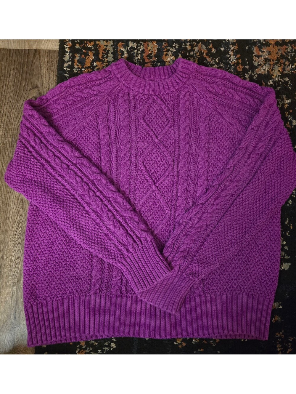 GAP Magenta Cable Knit Chunky Sweater